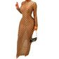 Turtleneck Skinny Women Dresses Sexy Skirt Long Sleeve Bodycon Sexy Streetwear Party Club Hollow out Long Dress