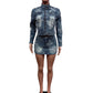 2 Piece Denim Sets Womens Outfits Spring Long Sleeve Zipper Jacket and Mini Skirt Set Sweet Sexy Outfits Wholesale Dropshipping