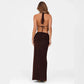 Candyhot Sexy Halter Backless Bandage Hollow Out Tops and Slim Mesh Maxi Skirt Y2K Summer Fashion Evening Women 2 Pieces Set