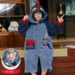 Boys Coral Velvet Night-Robe Autumn and Winter Thickened Heattech Children's Long Pajamas Boy Teen Bathrobe 2024 New Arrival