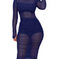Women's 3 Piece Crop Top Shorts Sheer Mesh Overlay Ruched Midi Dress Set