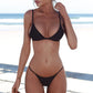 Womens Solid Color Two Piece Sexy Swimsuit Suit Fashion Casual Versatile Bar Bikini Set Beach Pool Party Low Rise Swimwear