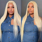 613 human hair wig 13x6 blonde straight wigs human hair 200 density 38 inch lace front wigs 13x4 HD lace wigs for women