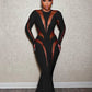 Weird Puss Mesh Patchwork Women Dress 2023 New Autumn Elegant Long Sleeve O-Neck Maxi Bodycon Skinny Stretch Clubwear Vestidos