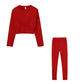 2023  New  AutumnWomen's Pure Color Sports Waist Suit Fashion Casual Two-piece Set