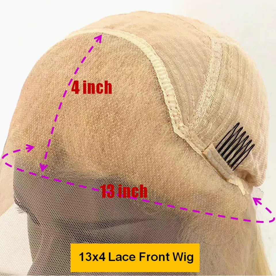 Ash Blonde #8/613 Human Hair Body Wave Glueless 180% Density Blonde Full Lace Wigs Bleached Knots 13x4 Lace Front Human Hair Wig