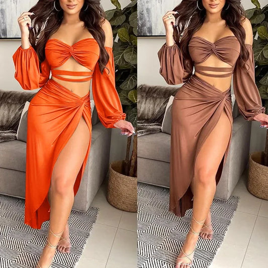 New Arrival Amazon Cross-Border Sexy High-Elasticity Nightclub Dress With Hollow Out Irregular Sleeveless Mid-Length Dress