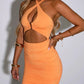 Sexy Waist Hollow Out Cross Shoulder Strap Slim Bodycon Dress Women Backless Sleeveless Skinny Mini Dress Club Party Vestidos