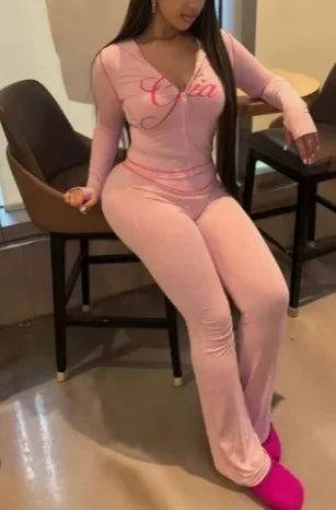 Sexy Two Piece Set for Woman Sexy y2k Letter Printed Leopard Print Hooded Zipper Top Sexy Low Waist Tight Micro Flared Pants Set