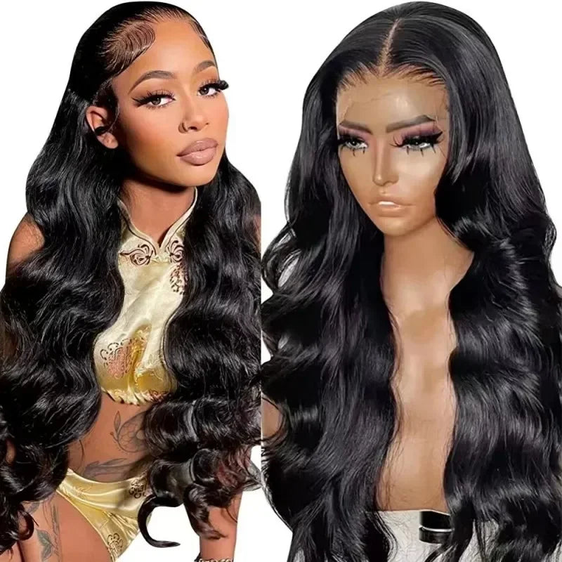 Blue Body Wave Lace Front Human Hair Wigs 13x4 HD Transparent Lace Frontal Wigs For Women Prepucked Lace Wigs Bleach Knots