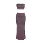 European and American foreign trade 2024 summer new style solid color sleeveless tube top high waist slim long skirt women's sui