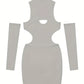 Spring Summer New European and American Solid Color Sexy Hollow Hanging Neck Tight Wrapped Hip Dress