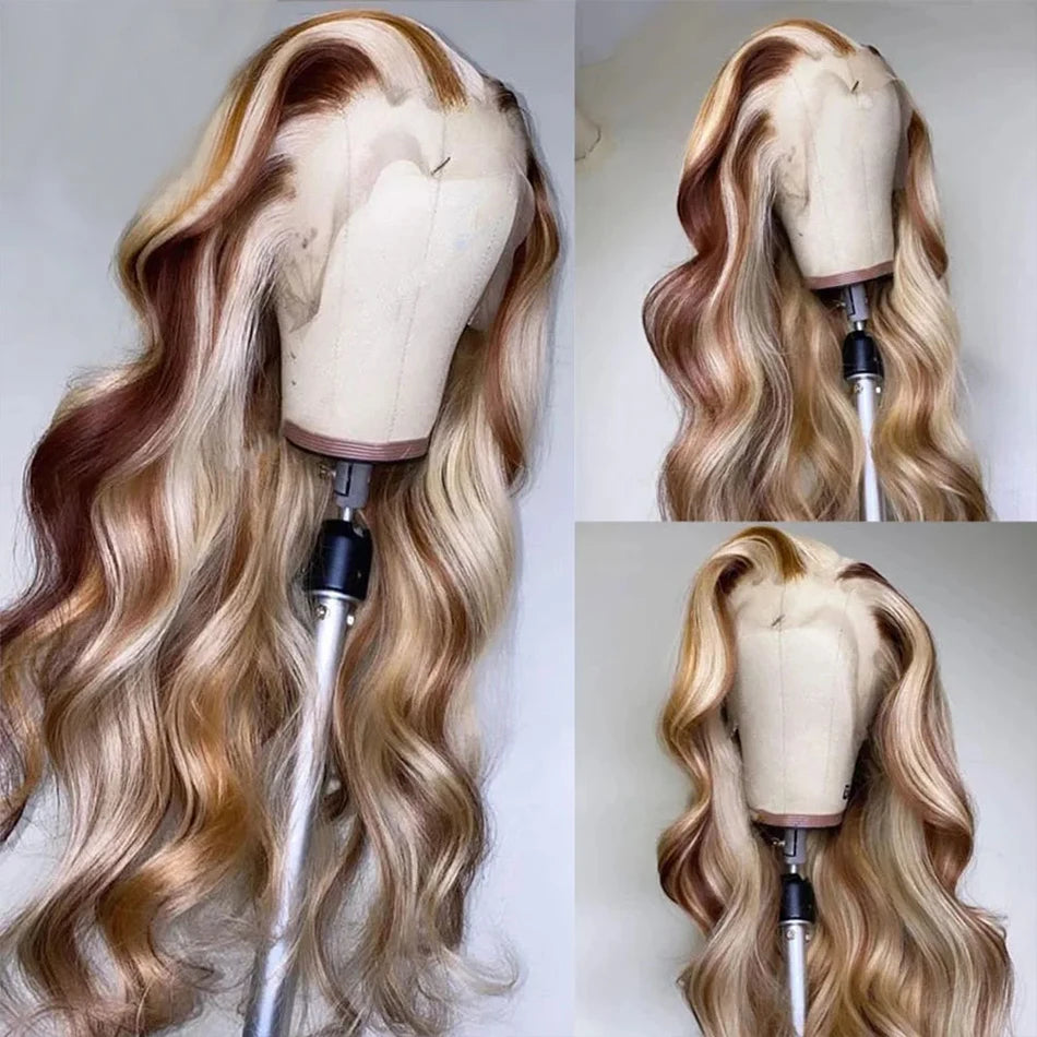 613 Ombre Blonde Colored Lace Front Wigs 13x4 HD Frontal Human Hair Wigs For Women 100% Glueless Brazilian Pre Plucked Lace Wigs
