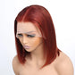 Reddish Brown Bob Wig Human Hair Short Straight Brown Bob Lace Front Wigs Human Hair 13X4 Transparent Lace Wigs Colored