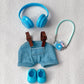 Retro Fashion Doll Set with Brown Striped Shirt and Brown Pants Casual and Versatile Labubu Doll Accessory Outfit