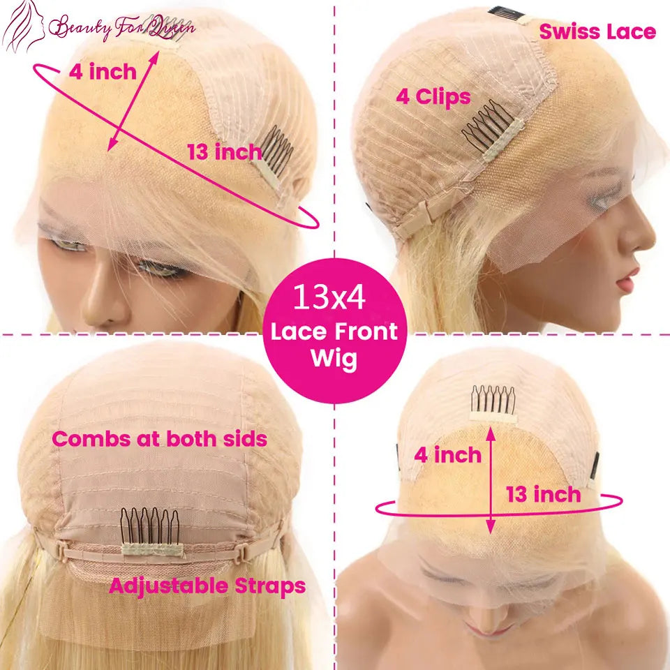 Blue Short Bob Wig Lace Front Human Hair Wigs Straight Lace Front Wig Colored Transparent Lace Wigs For Women