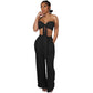 Fashionable Women's Casual Wrap Chest Two-Piece Set Belted Slimming Cross-Border Leisure Polyester Fiber Skirt Ensemble