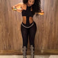 Weird Puss Sexy Backless 2 Piece Set Women Stretch Tube Top+Skinny Halter Jumpsuit Fitness Street Matching Party Club Overalls