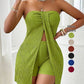 High-Rise Side Slit Shorts Co-Ord Set Adjustable Straps & Slimming Casual Style