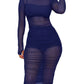 Women's 3 Piece Crop Top Shorts Sheer Mesh Overlay Ruched Midi Dress Set
