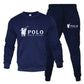 A two-piece set of men's round-neck pullover and jogging pants for autumn and winter fashion fitness outdoor casual sportswear