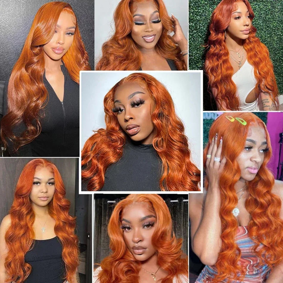 30 Inch Ginger Orange Body Wave Lace Frontal Wig HD 13x4 Lace Front Wig Glueless 13x6 Lace Wigs Brazilians Human Hair For Women
