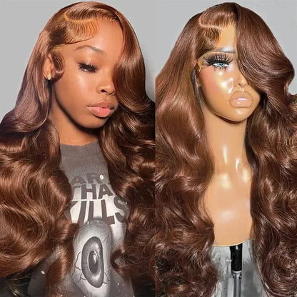 Blue Body Wave Lace Front Human Hair Wigs 13x4 HD Transparent Lace Frontal Wigs For Women Prepucked Lace Wigs Bleach Knots