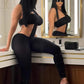 Weird Puss Sexy Backless 2 Piece Set Women Stretch Tube Top+Skinny Halter Jumpsuit Fitness Street Matching Party Club Overalls