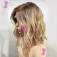 Natural Wavy Short Bob Human Hair Brown Blonde Highlight 13x4 Lace Front Wigs Pre-plucked Brazilian Short BOB Full Lace Wigs