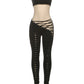 Leosoxs Sexy 2piece Set Women Hipster Halter Camisole+Shirring Hollow Pants Midnight Matching Stretch Clubwear Skinny Outfits
