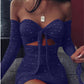 Sexy Women's Spring/Summer Long Sleeved Bright Crystal Bra Lace Hollow Mini Dress Elegant Red Long Sleeved Slim Fit Vestidos 3XL