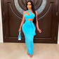 2021 New Women's Cross-Border Dress CY1324 Tank Top Waist Tie Dress European And American Style Fashionable Tank Dress