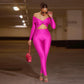 Sexy High-Waist Long-Sleeve One-Piece Suit GL6755 Hollow out Collar Knot Design Cross-Border Women's Fashion Crop Top Bottoms