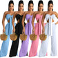 Fashionable Women's Casual Wrap Chest Two-Piece Set Belted Slimming Cross-Border Leisure Polyester Fiber Skirt Ensemble