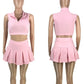 Streetwear Casual Sporty Crop Top and Skirt Sets Two Piece Set for Women Sweat Suit Party Club Outfits Matching Sets Tracksuit