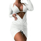 Women Solid Color Swimwears 3 Pieces Split Bathing Suit Summer Swimming Suit Female Highs Waist Wrap Swimsuit Beachwears H58D