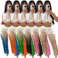Gradient Color Crochet Two Piece Set for Women Summer Beach Crop Top and Wide Leg Pants Tassel Hollow Out Hole Vacation Outfits