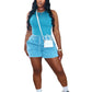 Cotton Washed Shorts Set Woman Matching Outfits Sleeveless Tank Top and Biker Short 2025 Trendy Two 2 Piece Sets Tracksuit