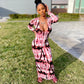 Spring And Summer Dresses For Women Chest Wrap Printed Off Shoulder Bandage Slim Sexy Long Dress New Fashion Party Long Sleeve