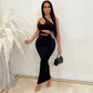 2021 New Women's Cross-Border Dress CY1324 Tank Top Waist Tie Dress European And American Style Fashionable Tank Dress