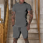 Men's T-shirt and shorts set, short-sleeved T-shirt and shorts set, two-piece set, beach sportswear