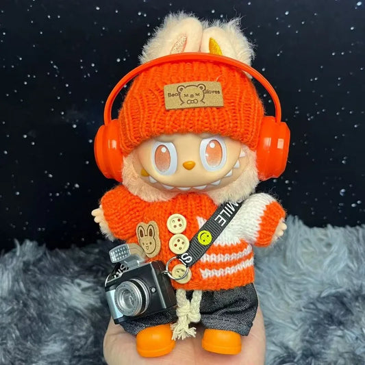 Mini Doll'S Clothes Outfit Accessories For Korea Kpop Exo Labubu Idol V1 V2 striped sweater autumn and winter clothes Clothing