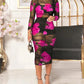 2024 Black Camisole Short Skirt Paired With Fashionable Floral Print Transparent Mesh Sexy Long Dress Three Piece Set For Women