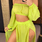 2025 Leopard Off Shoulder Long Sleeve 2 Pieces Set Beach Cover Up Cover-ups Beach Dress Beach Wear Beachwear Female Women V3728