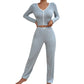 Pajamas Suit Women 2 Piece Sets Sleepwear Trousers Ensemble Top Pants Single Breasted Bow Autumn Nightwear Outfits Loungewear