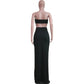 New Chic Gold Ring Bandeau Slit Skirt Two-Piece Set Womens Beautiful Off Shoulder Matching Skirt Set Nightclub Outfits