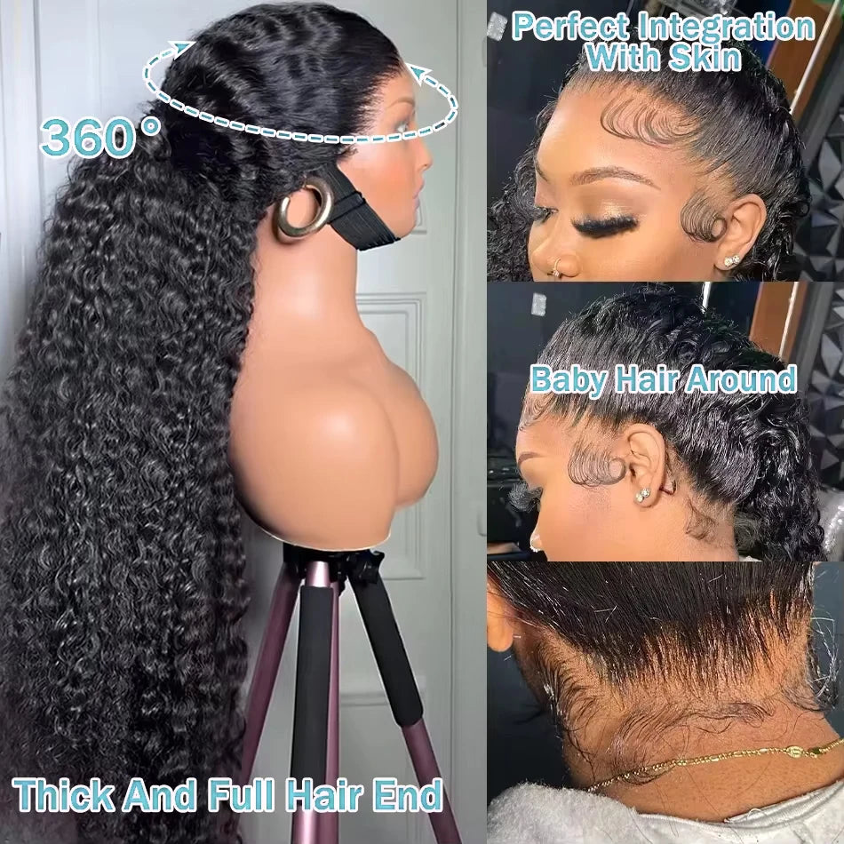 360 Full Lace Wig Human Hair Pre Plucked Deep Wave Frontal Wig Natural Hairline Hd Lace Wigs 20-36 Inch Curly Human Hair Wigs