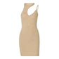 Women's summer new style short hip-hugging dress, sleeveless, slim-fitting, sexy, hot girl, hollow-out dress, pure color