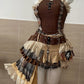 Summer Vintage Elegant Y2K Woman 2 Piece Sets Punk Gothic Strapless Crop Tops +High Waist Ruffle Skirt Female Party Outfits 2025
