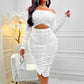 Women Dress Mid Length Dresses Bodycon Off Shoulder Hollow Out Sexy Elegant Sheath White Club High Waist Party Beach Vestidos